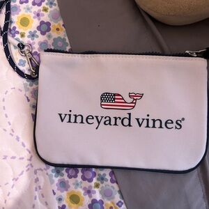 Vineyard Vines White and Navy Clutch